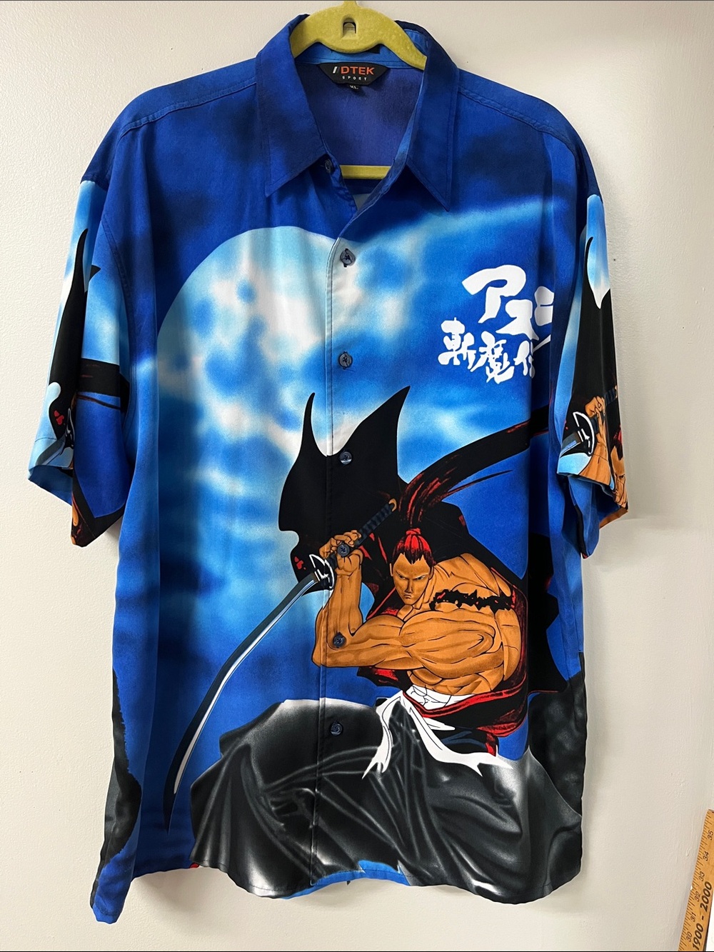 VINTAGE DTEK SPORT GENJURO KIBAGAMI ANIME BUTTON UP XL